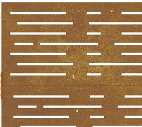 Portão de jardim 105x155 cm aço corten design quadrados