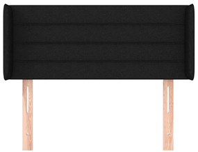 Cabeceira de cama c/ abas tecido 103x16x78/88 cm preto