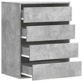 Cómoda com 4 Gavetas - 60x41x76 cm - derivados de madeira - cinzento c