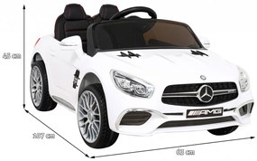 Carro elétrico para Crianças 12V Mercedes Benz AMG SL65 S Rodas de EVA, Assento de couro Branco