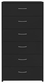 Aparador com 6 gavetas 50x34x96 cm contraplacado preto