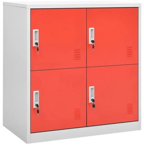 336434 vidaXL Cacifo 90x45x92,5 cm aço cinzento-claro e vermelho