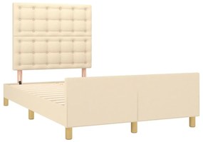 Estrutura de cama sem colchão 120x200 cm tecido cor creme