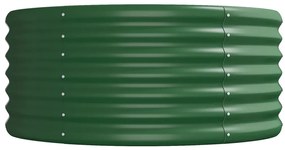 Canteiro elevado jardim 512x80x36 cm aço revestido a pó verde