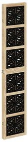 Biombo c/ 4 painéis madeira de paulownia maciça castanho/preto