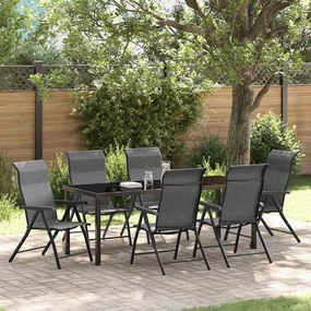 vidaXL Conjunto de Jantar de Jardim de 7 Peças Cinza Rattan PE