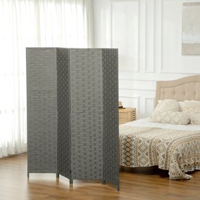 Biombo interior em madeira com 4 painéis, divisória para separar divisões, dim. 159,5 x 169,5 x 1,6 cm