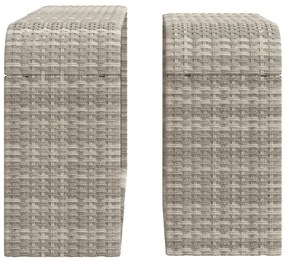 Prateleiras de arrumação 2 pcs vime PE cinzento-claro