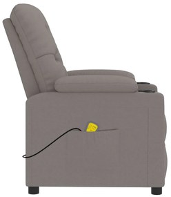 Poltrona de massagens tecido cinza-acastanhado