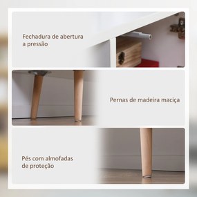 Móvel de TV Minimalista com 2 Prateleiras de Armazenamento e Armário Móvel de TV para Televisores de até 55 Polegadas para Dormitório 110x40x50cm Bran