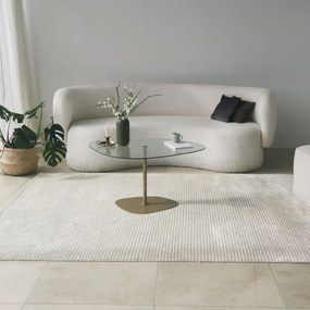 Mesa de Café Soho - Transparente e Dourada - 85 cm x 40 cm x 67 cm