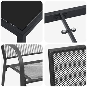 Conjunto de Jantar de Jardim com 5 Peças em Aço Antracite