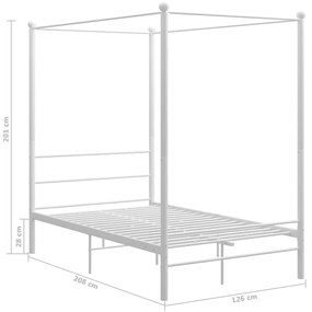 Estrutura de cama com dossel 120x200 cm metal branco