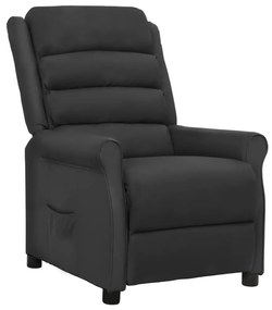 vidaXL Poltrona reclinável couro artificial preto