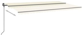 Toldo automático com LED e sensor de vento 6x3 m cor creme