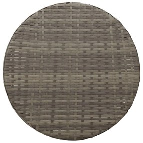 Conjunto Bistro de 3 peças com almofadas em rattan sintético cinza