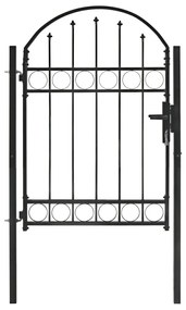 Portão para cerca com topo arqueado 100x125 cm aço preto