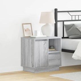 vidaXL Cômodas de Canto com LED 2 pcs Cinza Sonoma 50x34,5x50 cm