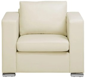 Conjunto de sofás com 6 lugares em pele creme HELSINKI Beliani
