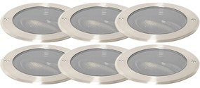 Conjunto de 6 focos de chão em aço AR111 ajustáveis IP65 - Delux Honey Moderno
