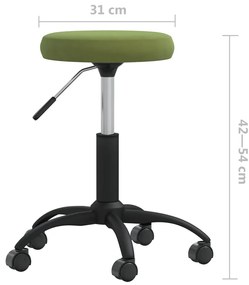 Cadeira de escritório giratória veludo verde-claro