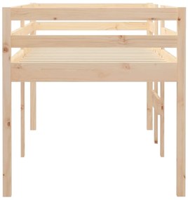 Cama alta 90x190 cm madeira de pinho maciça