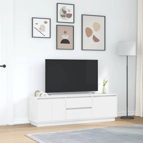 Móvel de TV com luzes LED 160,5x41x50 cm branco