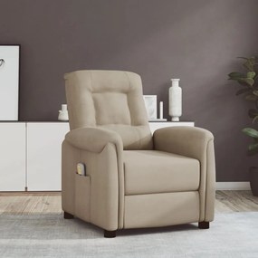 vidaXL Poltrona elevatória de massagens tecido microfibra cinza-claro