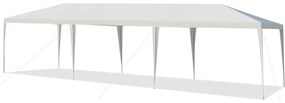 Tenda de jardim 3 x 9 m Impermeável Dobrável Proteção UV para exteriores Resistente com lona de polietileno festas, eventos, feiras branco
