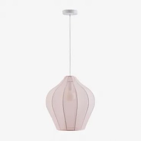 Candeeiro De Teto Suspenso Em Metal E Tecido Belisa Rosa Algodão Doce & Ø40 Cm - Sklum