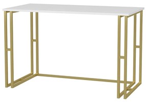 Secretária de Estudo Kane - Dourado e Branco - 120x60x74.8 cm