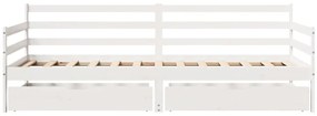 Sofá-cama c/ gavetas 90x200cm madeira de pinho maciça branco