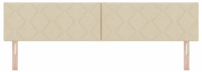 Cabeceira LED vidaXL Design Blocos de Diamante Creme 200 cm Tecido
