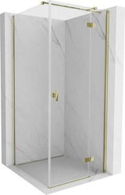Mexen Mist-H T cabine de duche com porta de abrir direita 80 x 80 cm, transparente, dourada - 8A5T-080-080-50-00-P