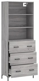 Armário alto 69,5x34x180 cm derivados de madeira sonoma cinza