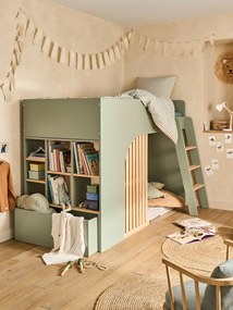 Cama mezanino com arrumação, para criança, Playful verde