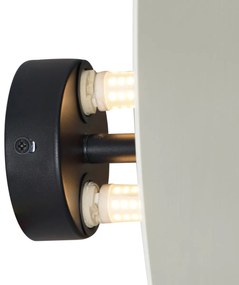 Candeeiro de parede de design bege orgânico 32cm 2-luzes - Pulley Design