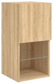 Móvel de TV com luzes LED 30,5x30x60 cm carvalho sonoma