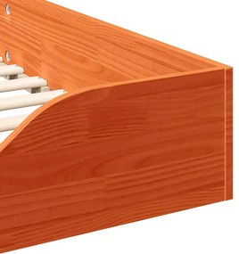 Estrutura de cama de chão Castanho-mel 90 x 210 cm