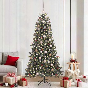 vidaXL Árvore de Natal Artificial Verde 210 cm PVC, Plástico e Aço