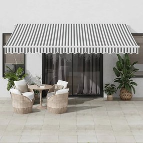 Toldo retrátil automático 450x350 cm antracite e branco