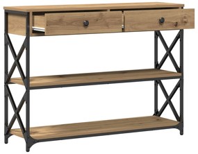 Mesa de Console vidaXL Carvalho Artesanal 100x28x75 cm Madeira Engenhe