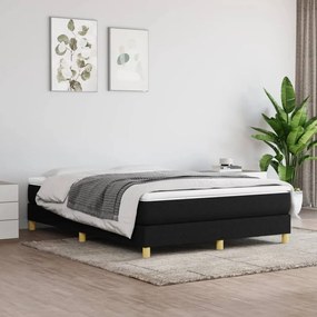 3120616 vidaXL Estrutura de cama com molas 140x200 cm tecido preto