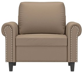 Poltrona 60 cm couro artificial cappuccino