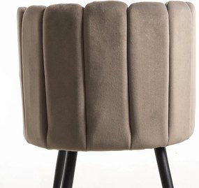 Conjunto de 2 Cadeiras Hawa em Veludo Bege Acastanhado - Design Modern