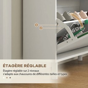 Sapateira, Armário para Calçado, 80 x 23,5 x 121 cm, Capacidade para 24 Pares, Branco