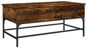 Mesa de centro 100x50x45cm deriv. madeira/metal carvalho fumado