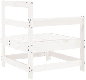 Sofás de canto para jardim 2 pcs madeira de pinho maciça branco