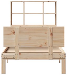 Cama com estante sem colchão 90x200 cm pinho maciço