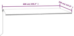 Toldo retrátil automático 600x350 cm antracite